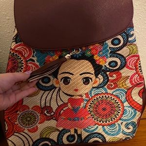 Mexican Frida Kahlo Leather Backpack
